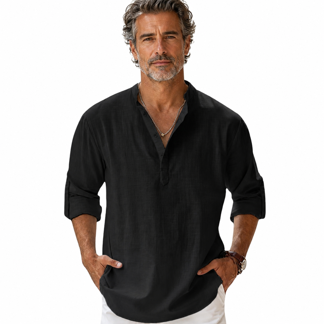 Bridger | Breathable Roll Sleeve Linen Shirt
