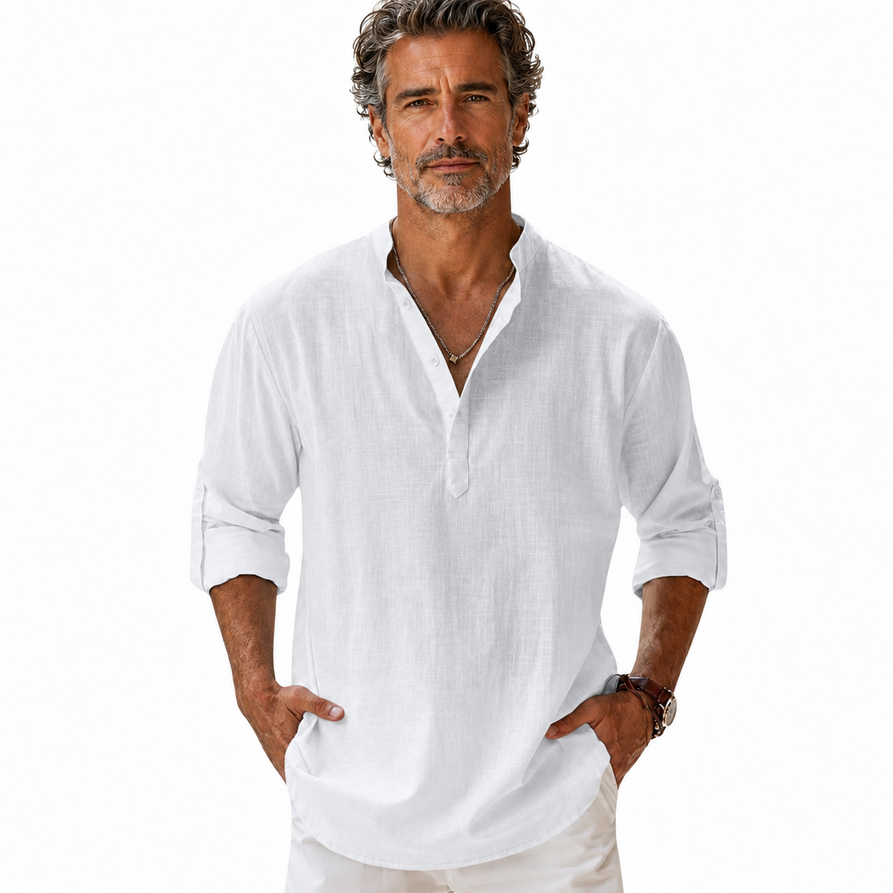Bridger | Breathable Roll Sleeve Linen Shirt