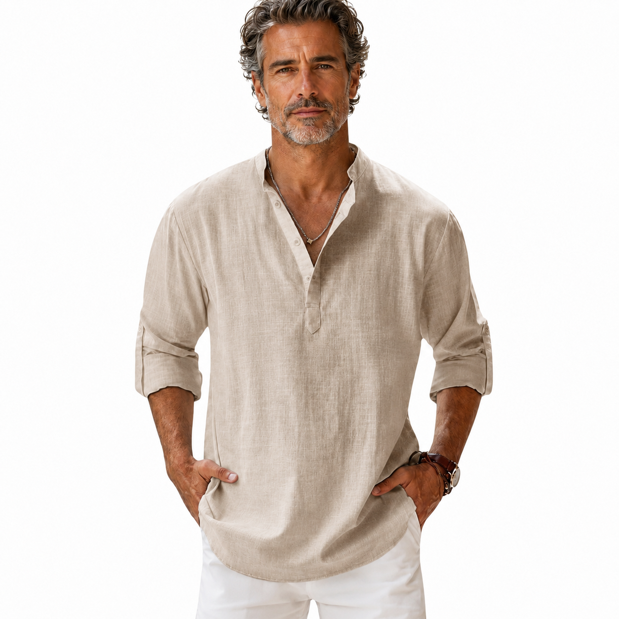 Bridger | Breathable Roll Sleeve Linen Shirt