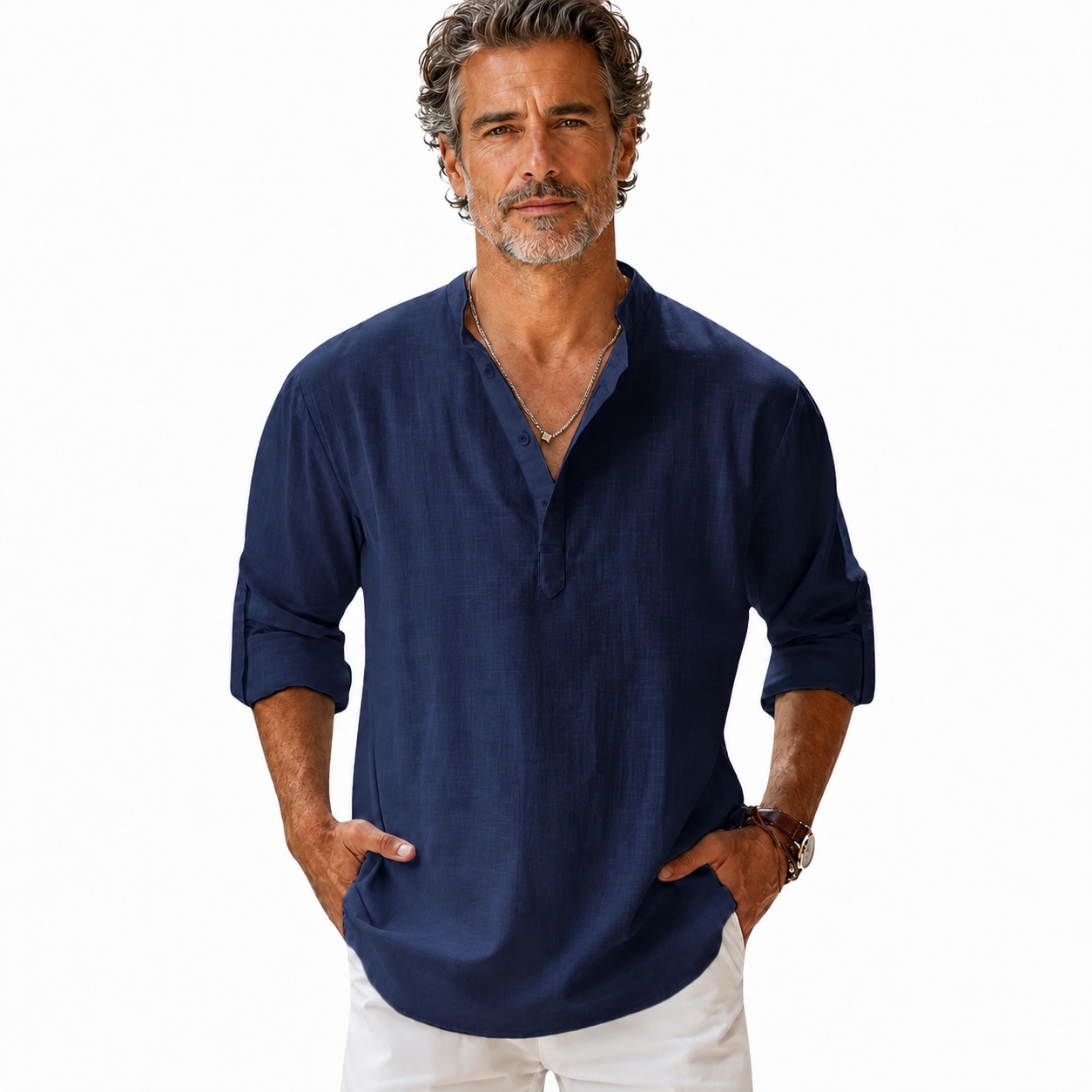 Bridger | Breathable Roll Sleeve Linen Shirt