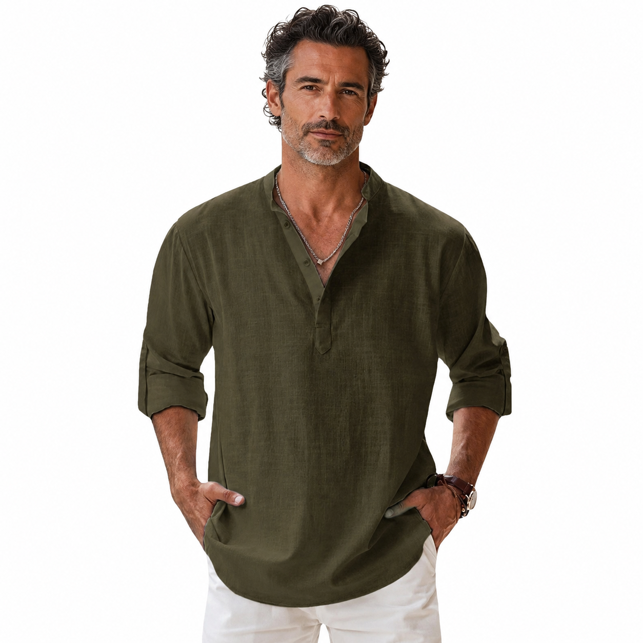 Bridger | Breathable Roll Sleeve Linen Shirt