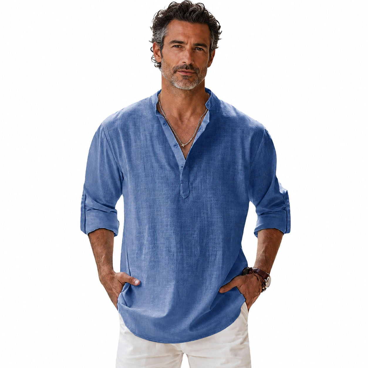 Bridger | Breathable Roll Sleeve Linen Shirt