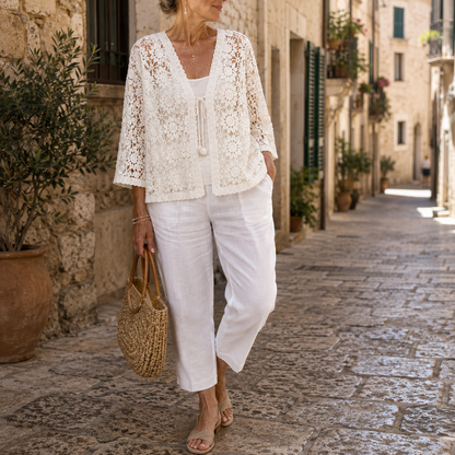 Ilysette | Delicate Openwork Lace Cardigan