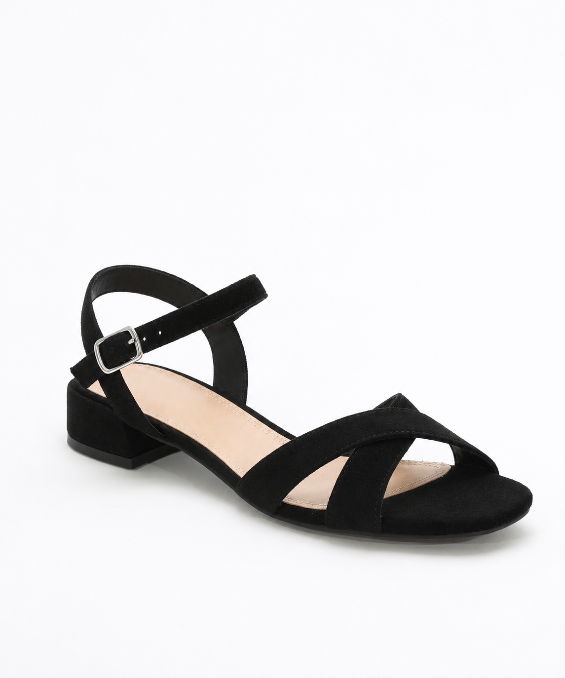 Adair | Metallic Cross Strap Low Heel Sandals