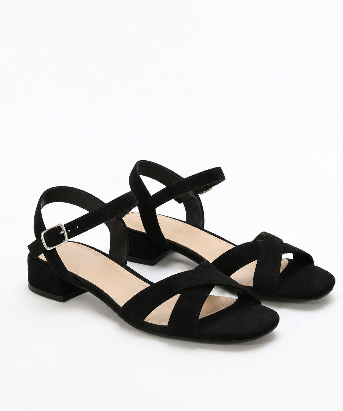 Adair | Metallic Cross Strap Low Heel Sandals