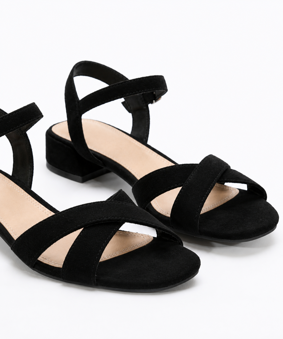 Adair | Metallic Cross Strap Low Heel Sandals