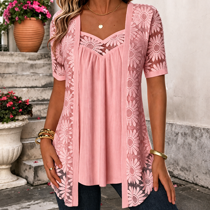 Briallen | Elegant Lace Overlay Two Piece Set