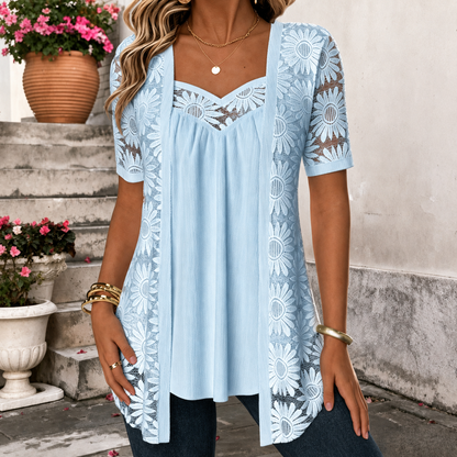 Briallen | Elegant Lace Overlay Two Piece Set