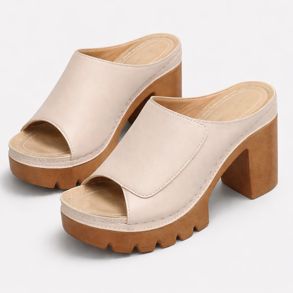 Elarose | Open Front Block Heel Sandals
