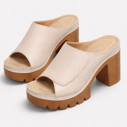 Elarose | Open Front Block Heel Sandals