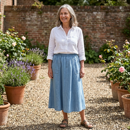 Breonna | Casual Pocket Denim Maxi Skirt