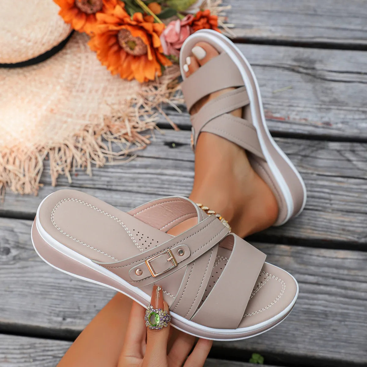Ysoline | Supportive Double Strap Comfort Sandals