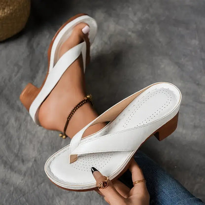 Aria | Metallic Strappy Block Heel Sandals