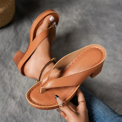 Aria | Metallic Strappy Block Heel Sandals
