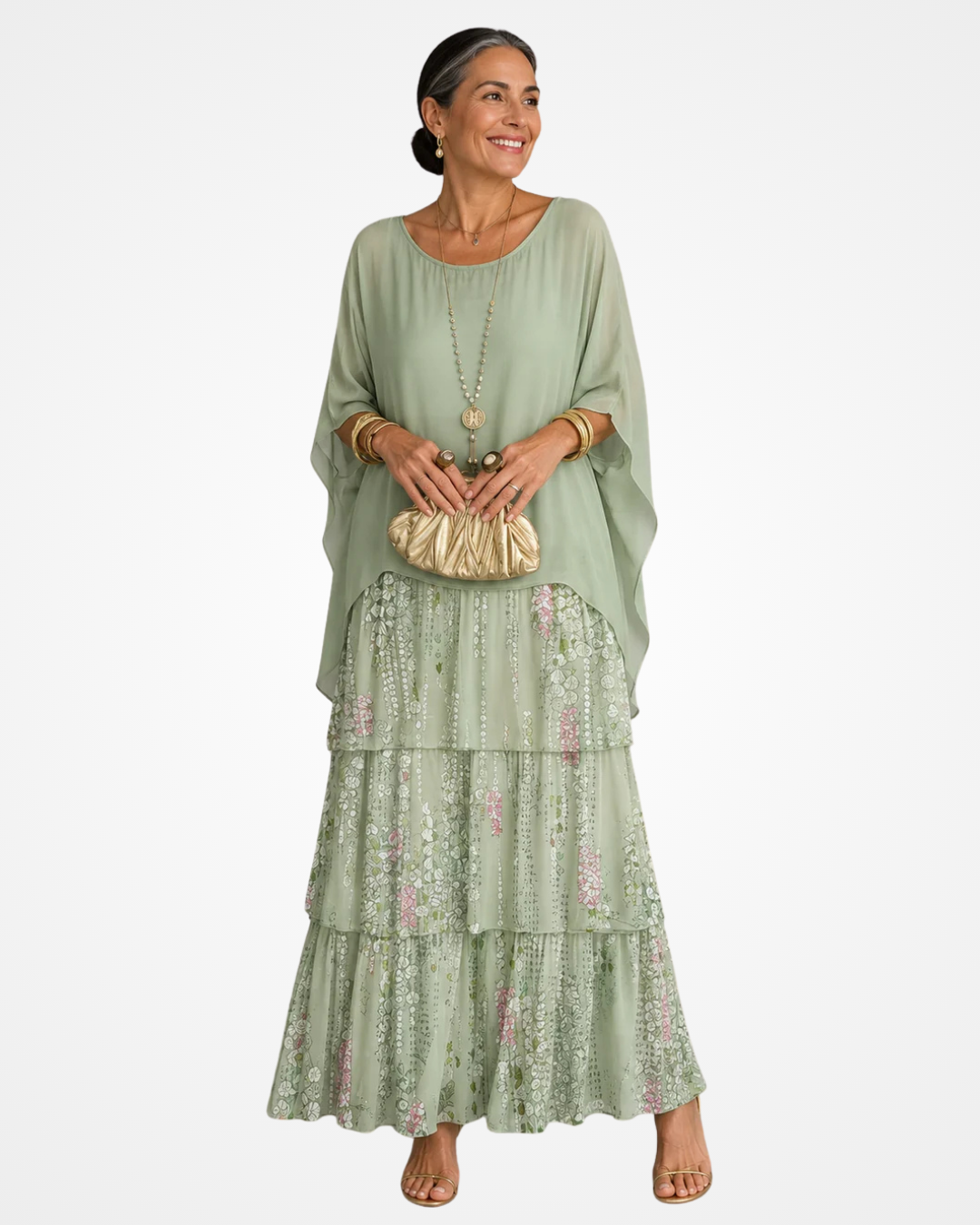 Zelanique | Graceful Chiffon Maxi Dress