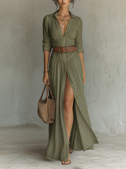 Briselle | Flowing Collared Shirt Dress