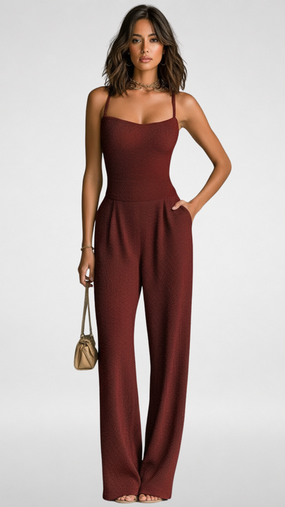 Evadine | Relaxed Fit Smocked Jumpsuit