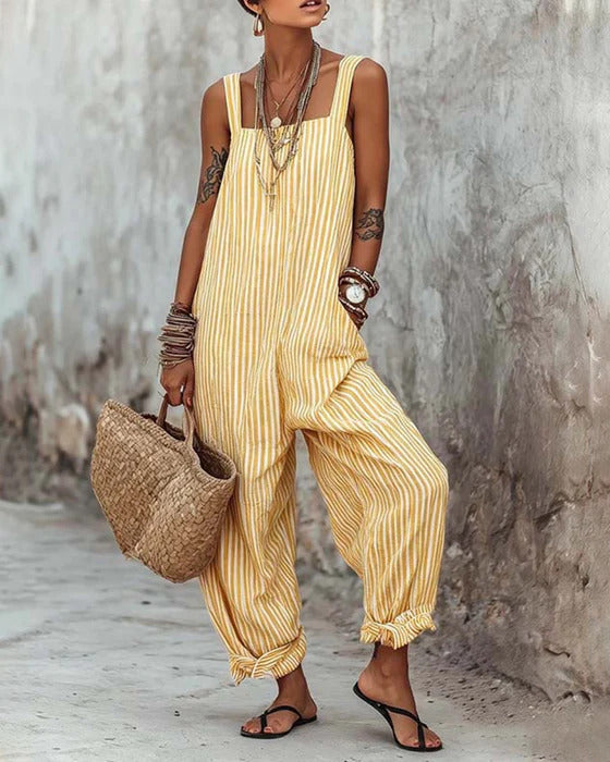 Hollis | Effortless Striped Utility Jumpsuit