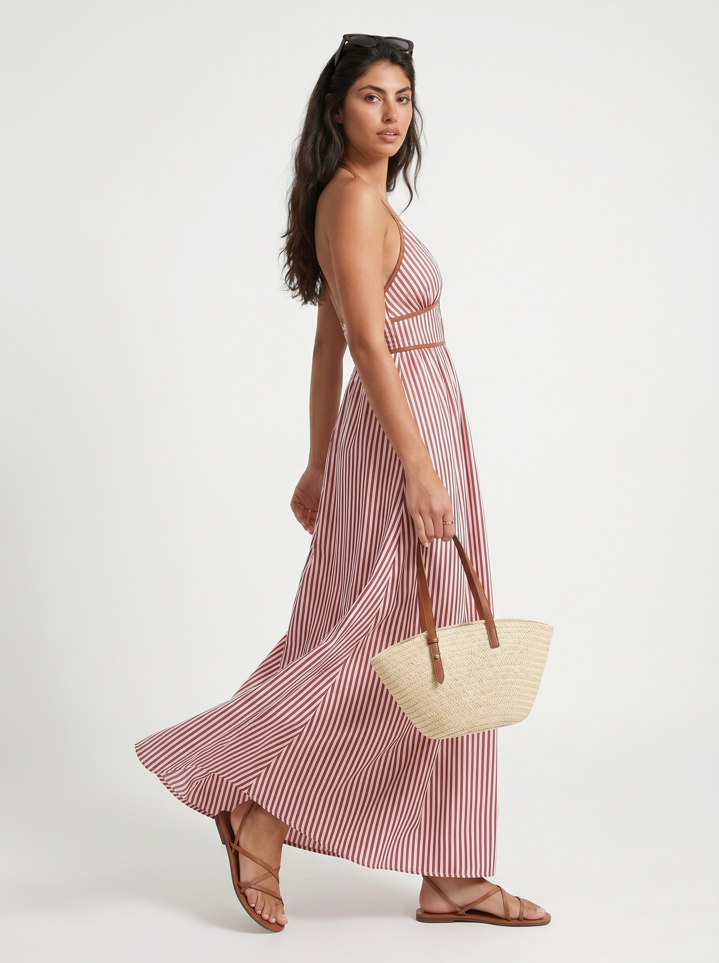 Fiorenza | Striped Halter Resort Maxi Dress