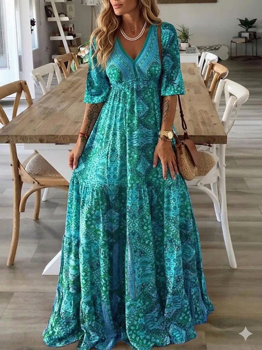 Ysoria | Bohemian Printed Maxi Dress