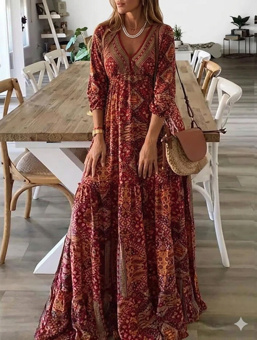 Ysoria | Bohemian Printed Maxi Dress