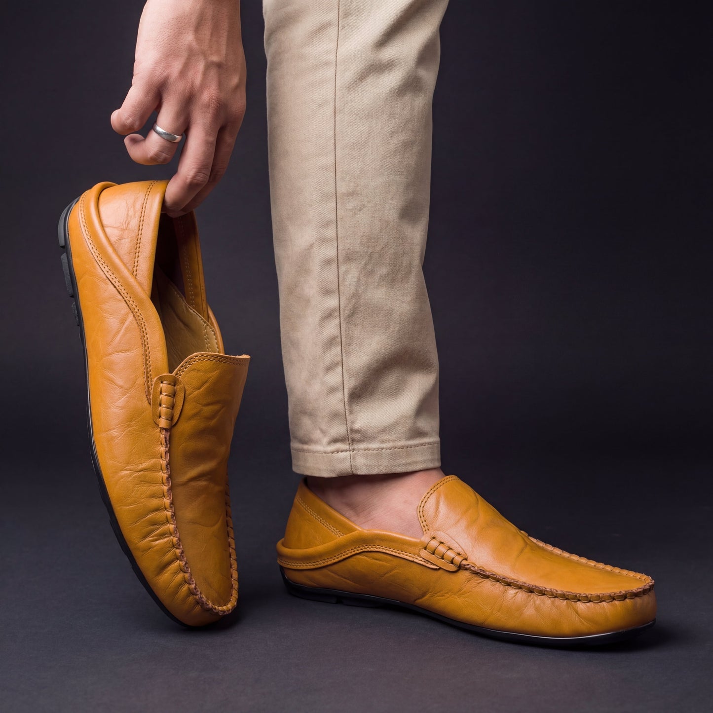 Torsten | Backless Leather Driving Loafers