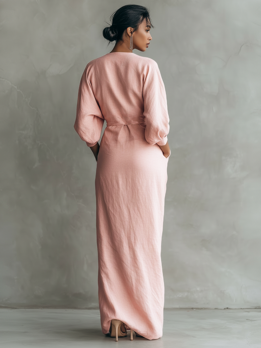 Ismira | Elegant Twist Waist Maxi Dress