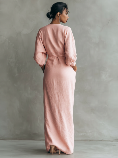 Ismira | Elegant Twist Waist Maxi Dress