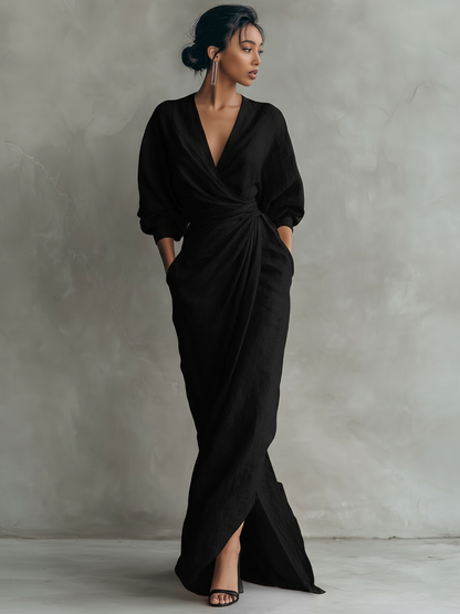 Ismira | Elegant Twist Waist Maxi Dress