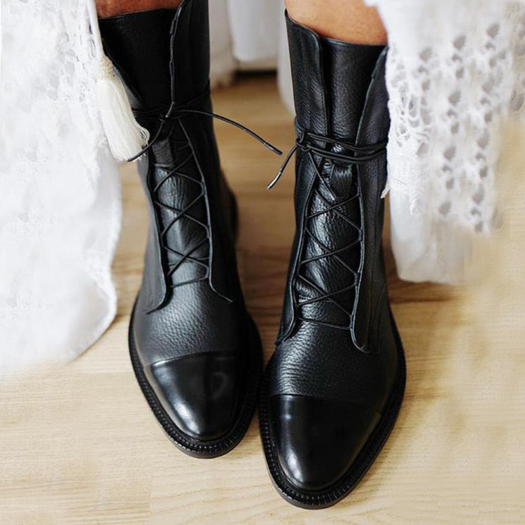 Velorisse | Round Toe Casual Ankle Boots