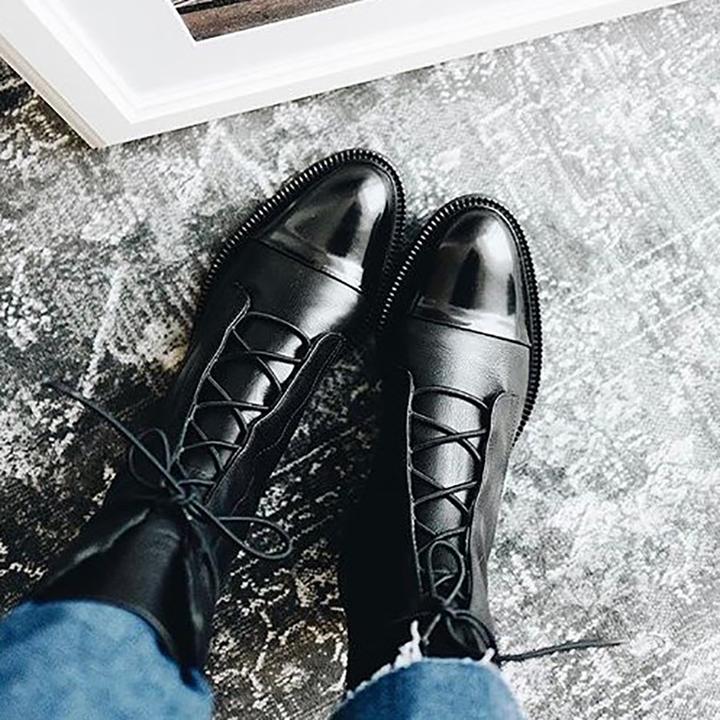 Velorisse | Round Toe Casual Ankle Boots