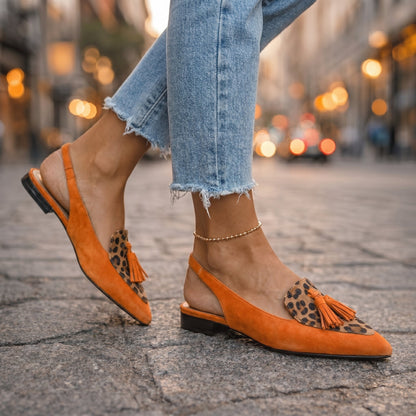 Yareli | Tassel Accent Slingback Flats