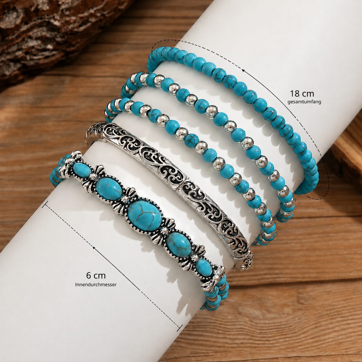 Sidonia | Artisan Turquoise Stack Bracelet Set