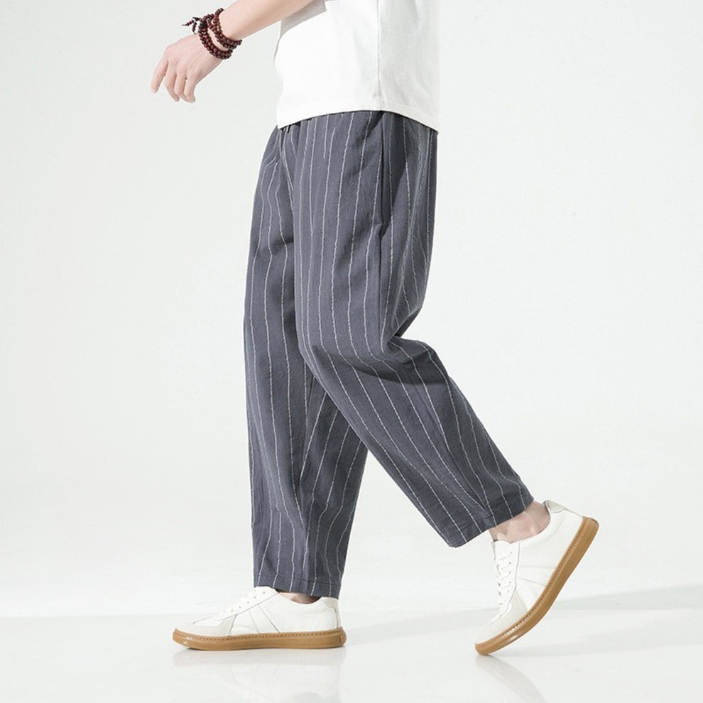Callahan | Lightweight Drawstring Stripe Pants
