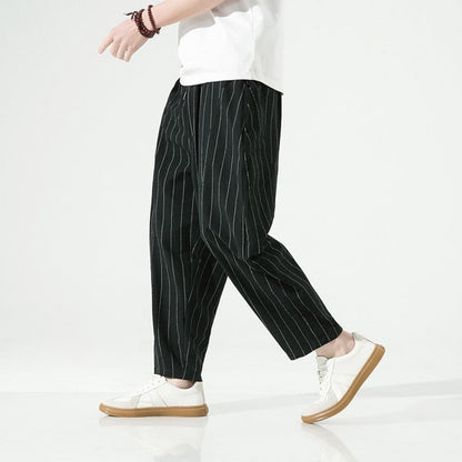 Callahan | Lightweight Drawstring Stripe Pants