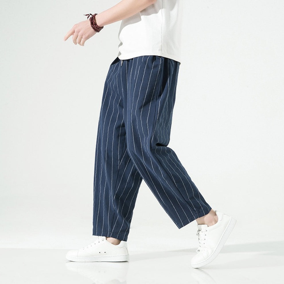 Callahan | Lightweight Drawstring Stripe Pants