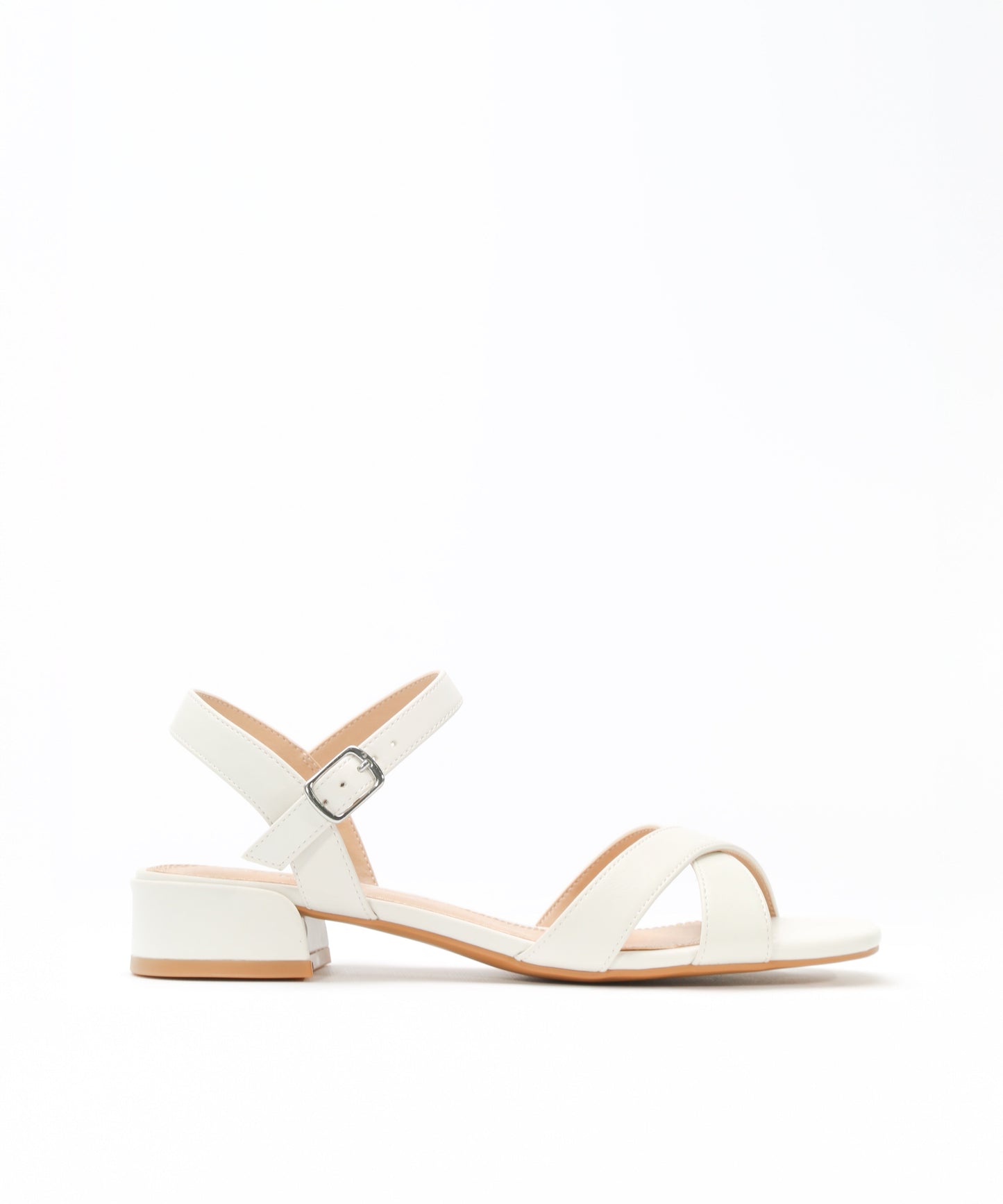 Adair | Metallic Cross Strap Low Heel Sandals