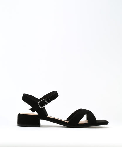 Adair | Metallic Cross Strap Low Heel Sandals