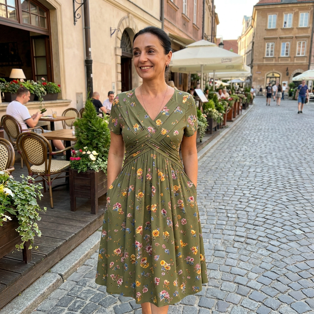 Senovia | Feminine Ruched Waist Midi Dress
