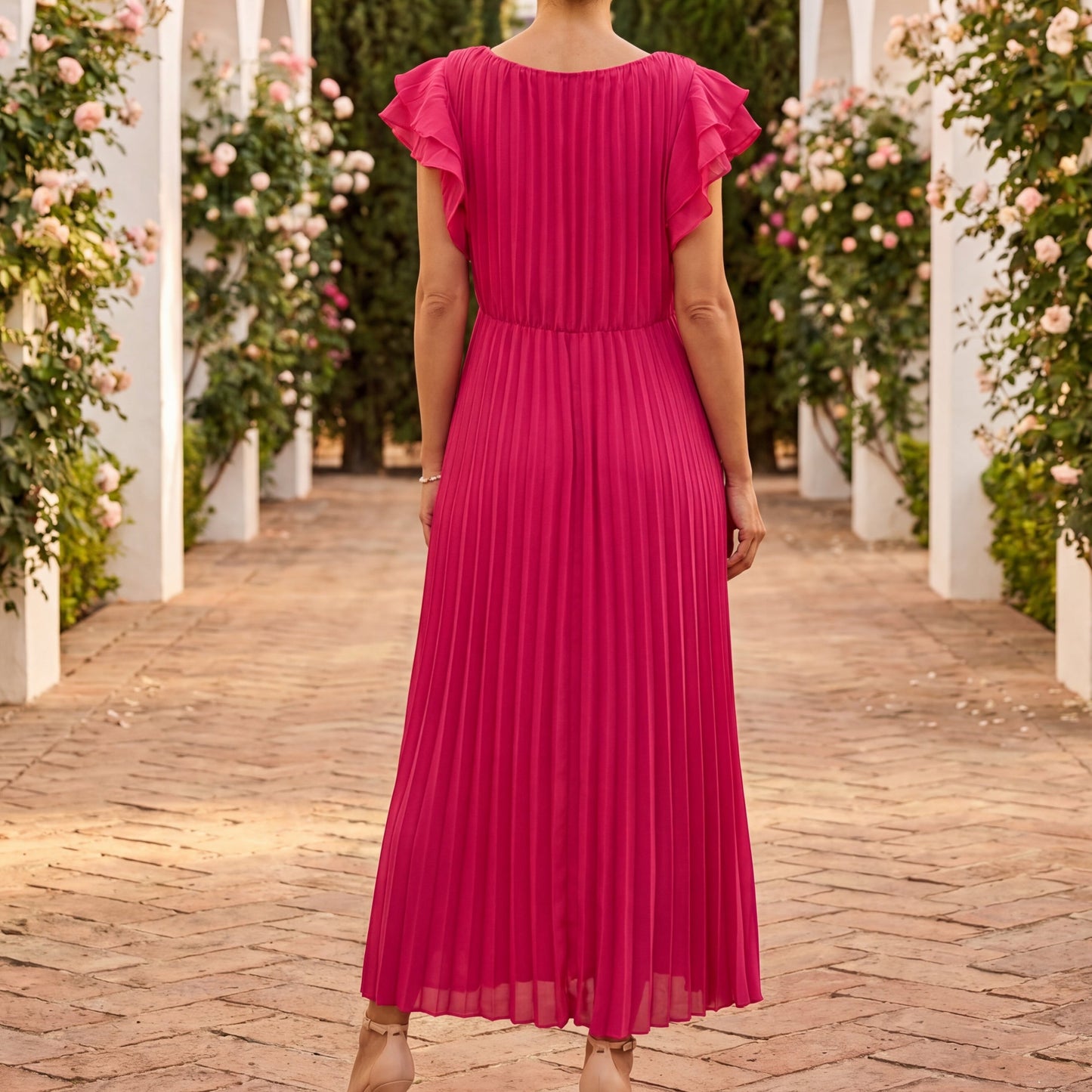 Dorielle | Refined Pleated Occasion Dress