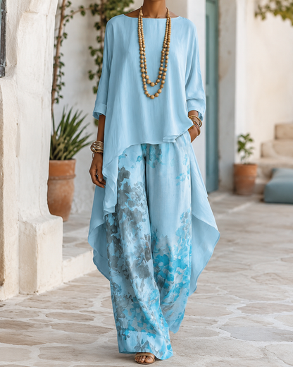 Winrika | Asymmetrical Overlay Two Piece Set