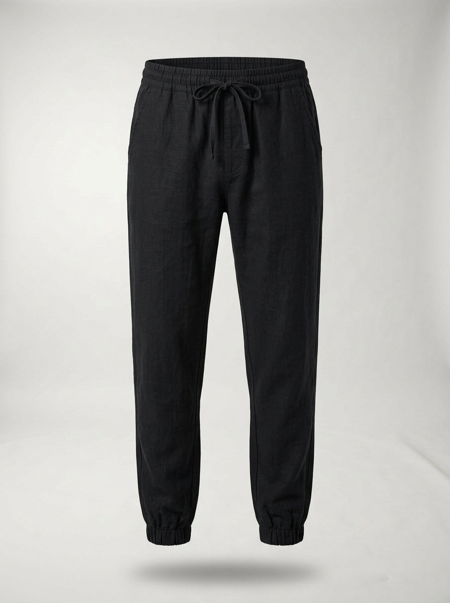 Fintan | Soft Touch Linen Look Joggers