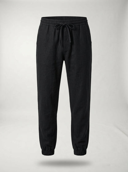 Fintan | Soft Touch Linen Look Joggers
