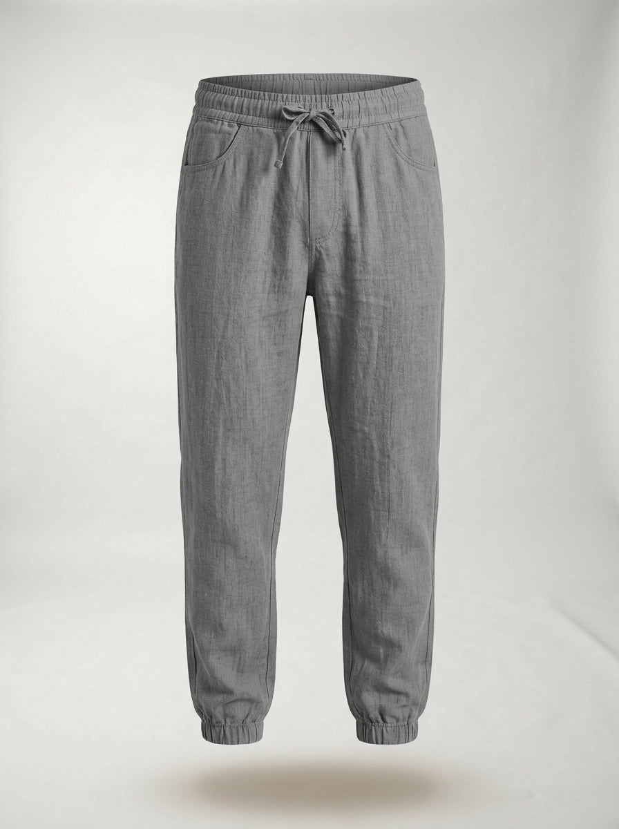 Fintan | Soft Touch Linen Look Joggers