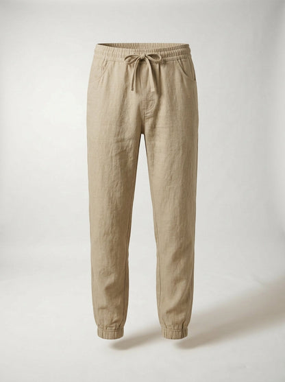 Fintan | Soft Touch Linen Look Joggers