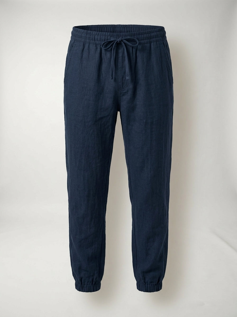 Fintan | Soft Touch Linen Look Joggers