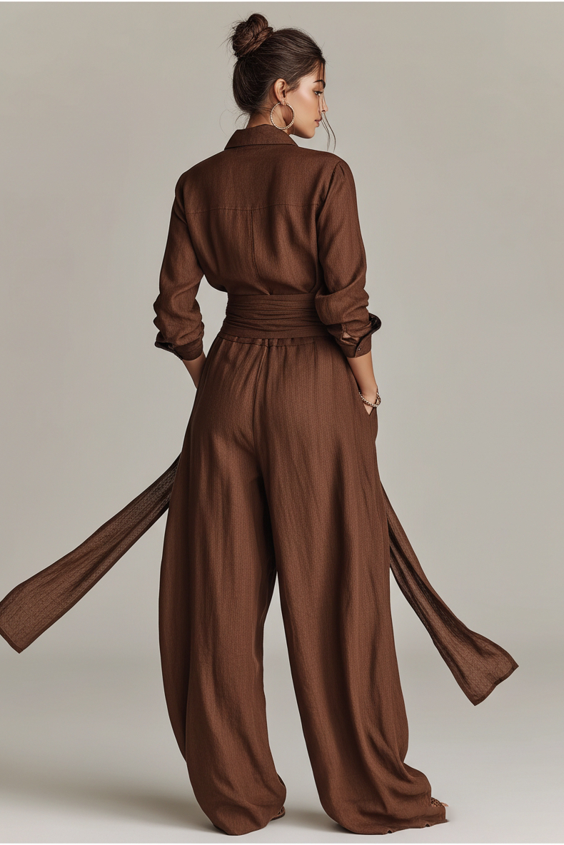 Natalie | Belted Wide Leg Jumpsuit