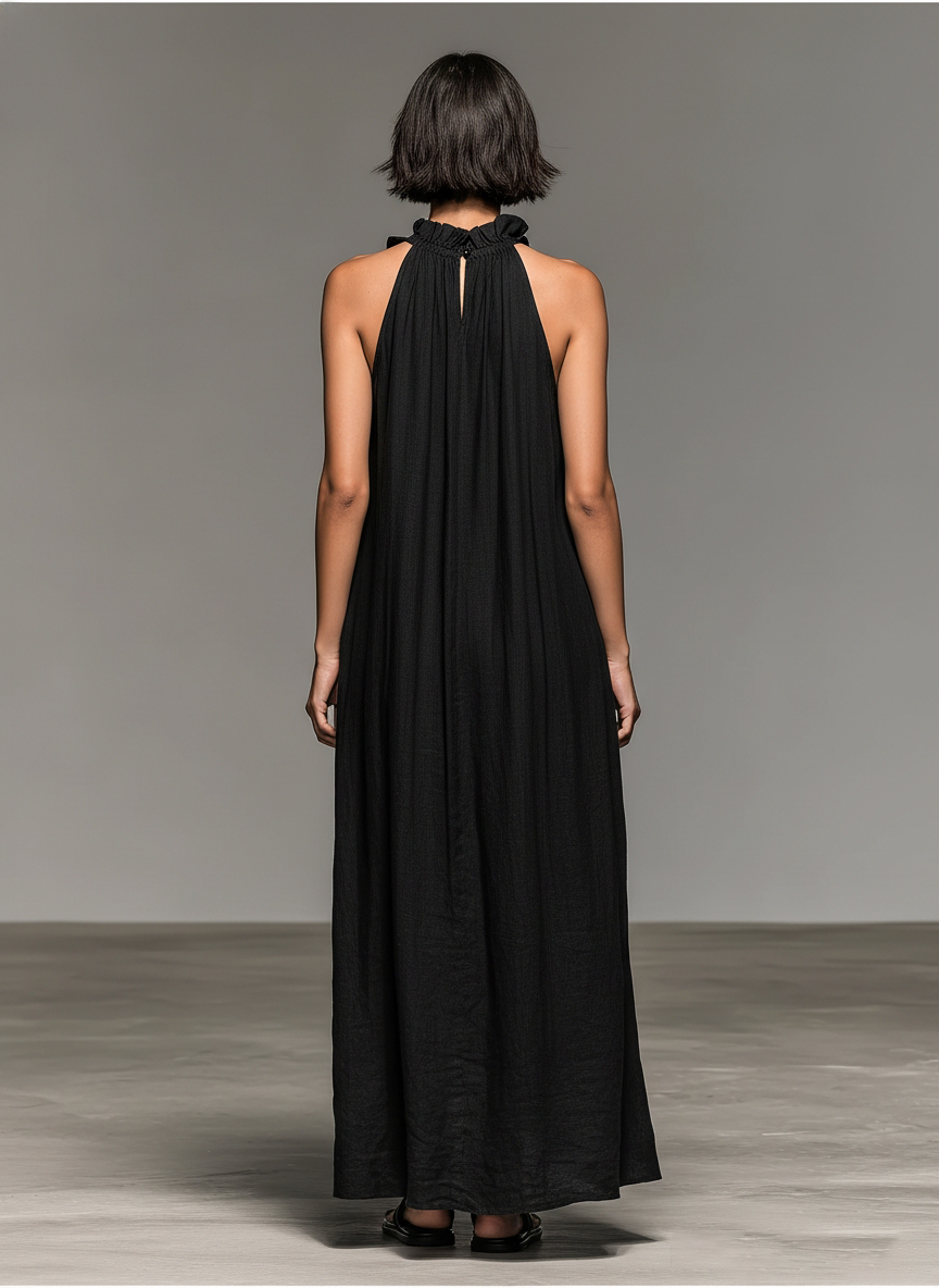 Halcyra | Flowing Sleeveless Evening Dress