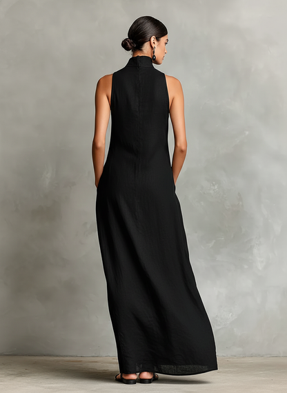 Calindra | Sophisticated High Neck Maxi Dress