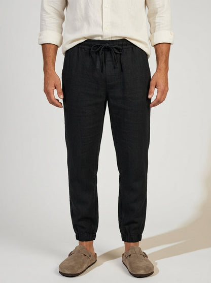 Fintan | Soft Touch Linen Look Joggers